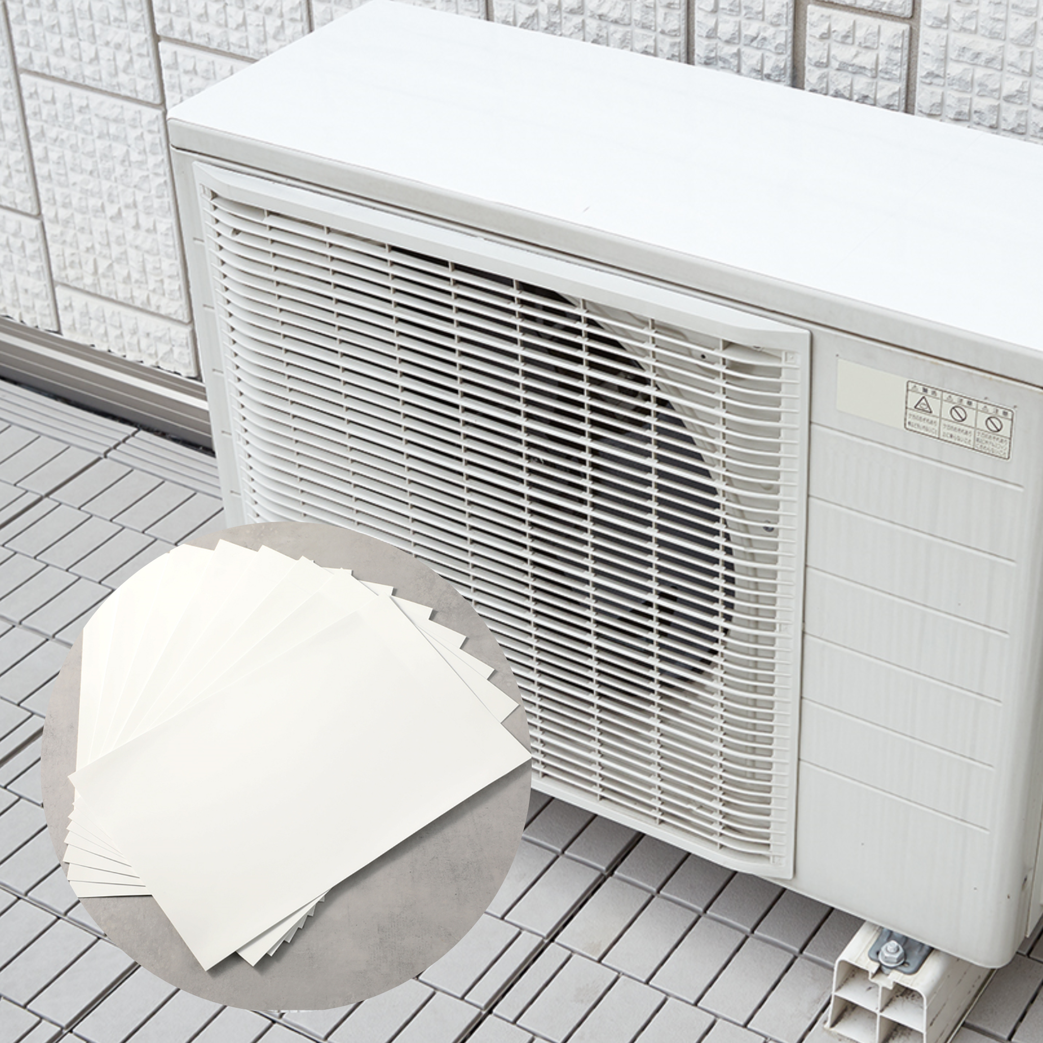 （8枚）エアコン室外機用 遮熱シール＋断熱
