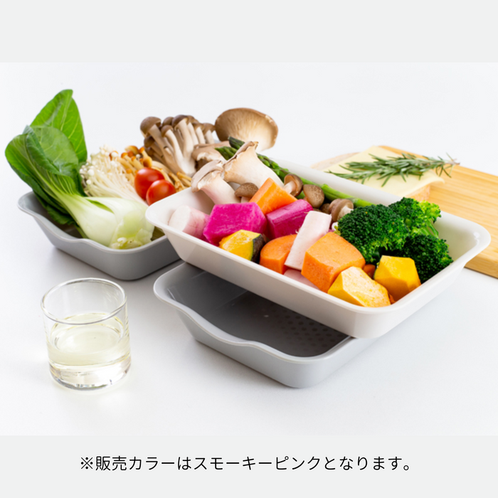 コットンレースエプロン＆バット・ザル(スモーキーピンク)特別セット