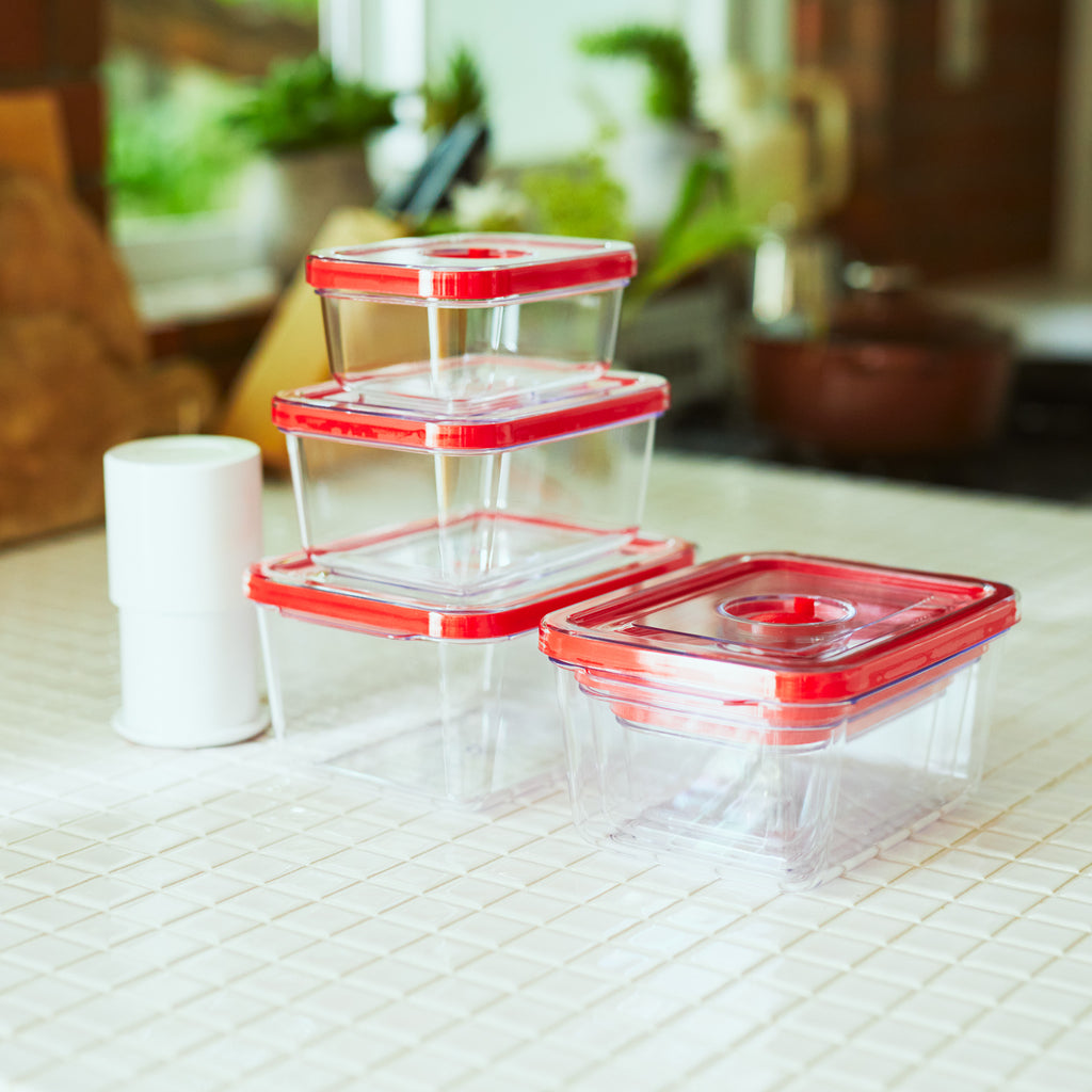 ビバライズ ヒューロック 真空保存容器3種3個 真空保存袋2種20